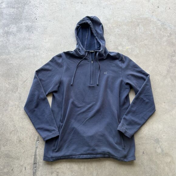 Travis Mathew Hoodie Mens Large Full Zip Patch Golf Stretch Sweater - Picture 1 of 2